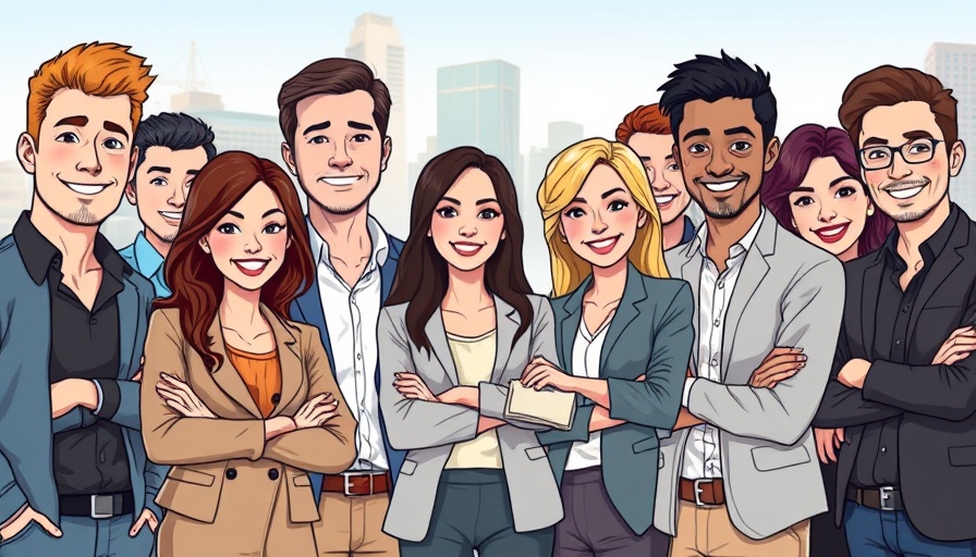 Diverse young professionals in Bengaluru with city skyline.