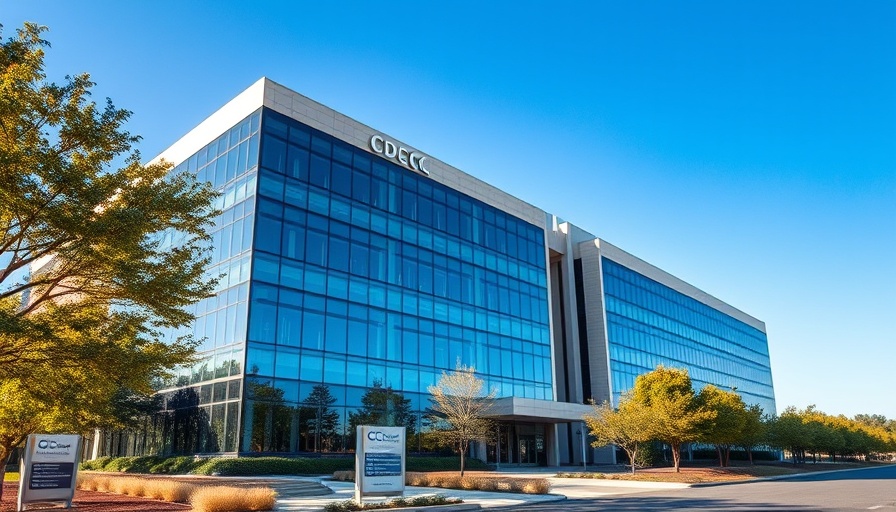 CDC headquarters reflecting pharmaceutical sales trends.