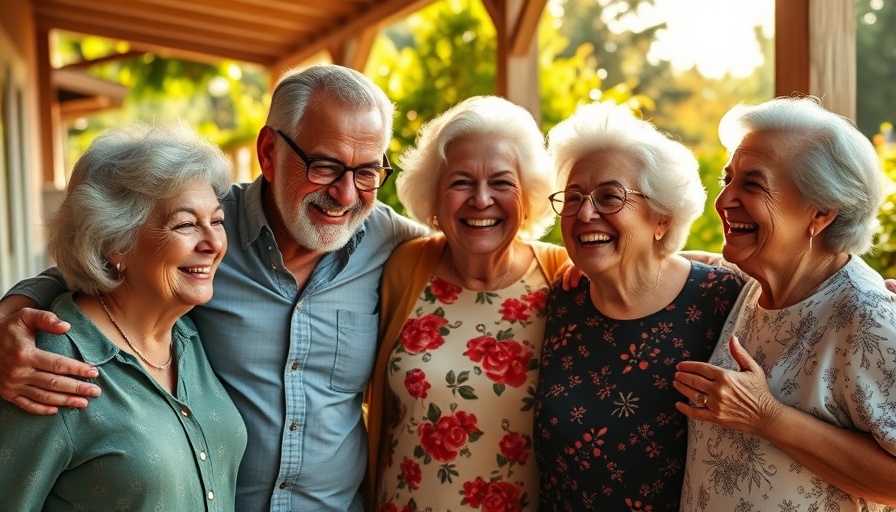 Rhythm of Life in Seniors: Joyful group embracing outdoors.