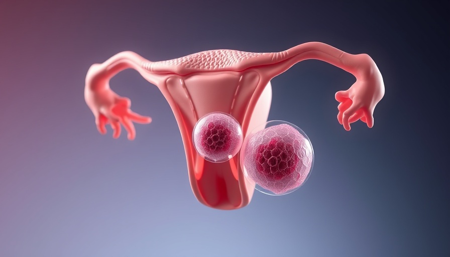 3D rendering of ovary with clear cell cancer depicting dual immunotherapy treatment.