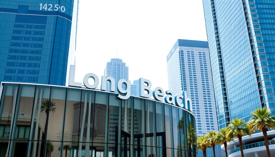Long Beach cityscape with building and Wi-Fi outage