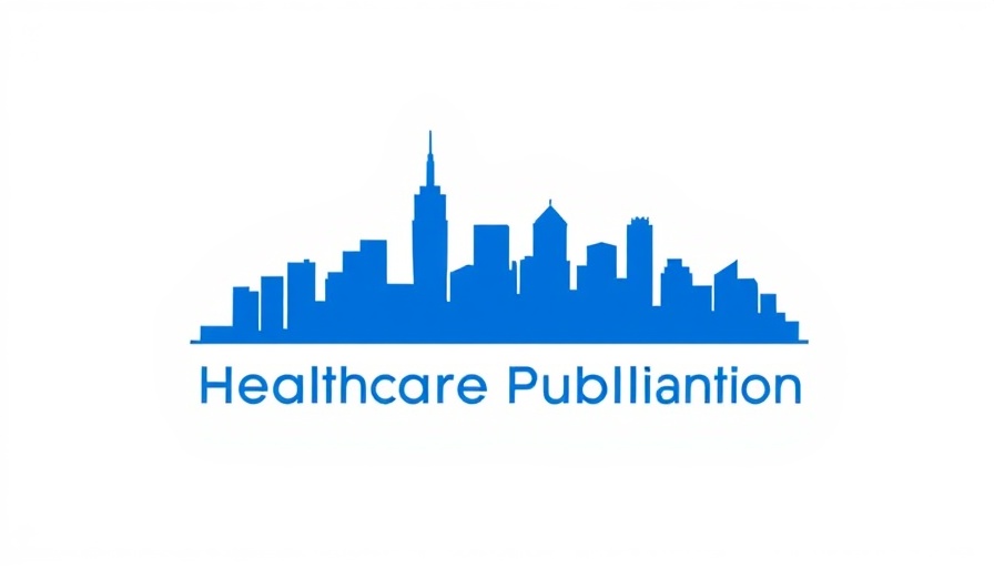 Vaccine coverage logo with cityscape and blue theme.