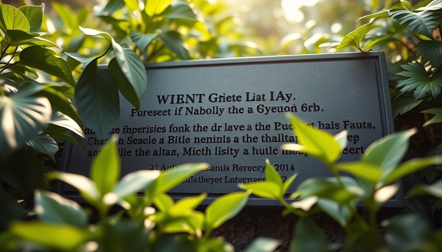 Waymakers Youth Shelter Anniversary plaque in garden setting.