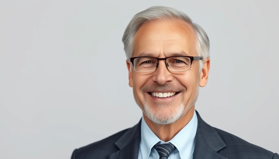 Portrait of a smiling older man in a suit, close-up view