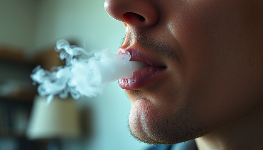 Vaping as a method for smoking cessation, close-up view.