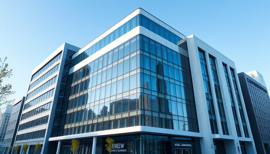 Modern office building representing variable pay structure concept