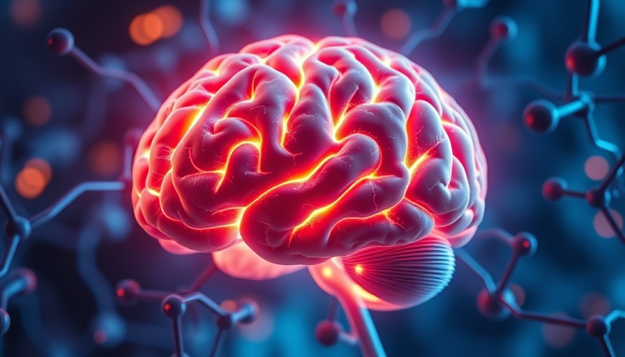 Abstract brain with molecules highlighting consciousness in pharma.