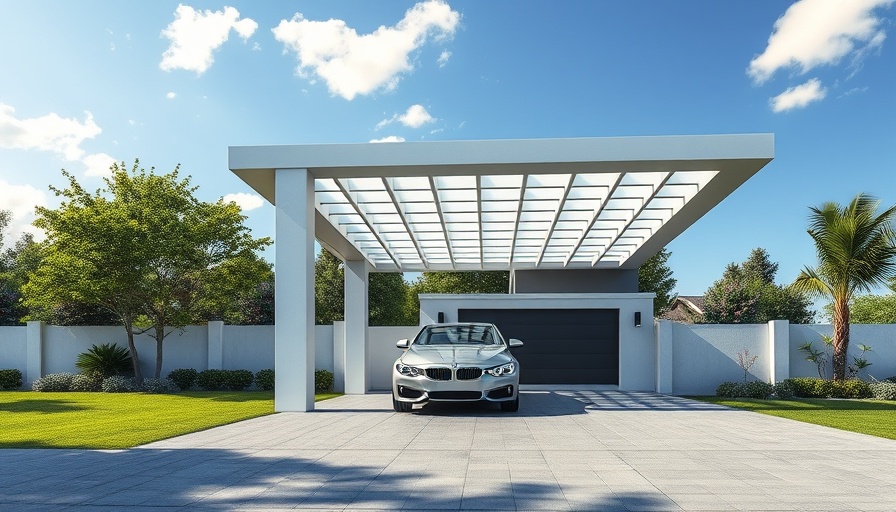 Modern pergola carport design with sleek architecture and parked car.
