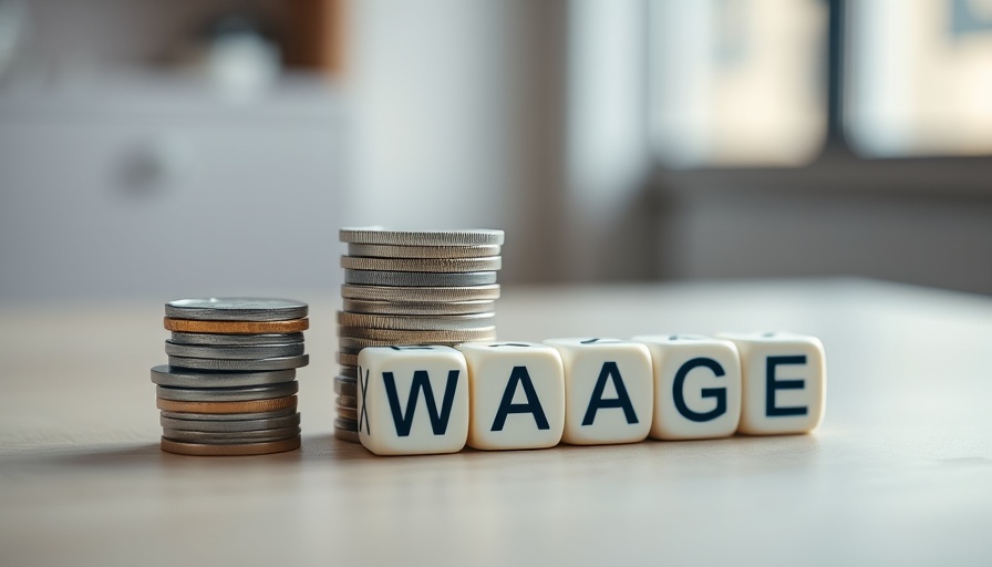 Daily wage workers salary concept with coins and 'WAGE' dice.