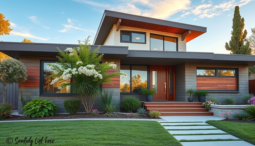 Midcentury modern home with exterior upgrades and landscaping.