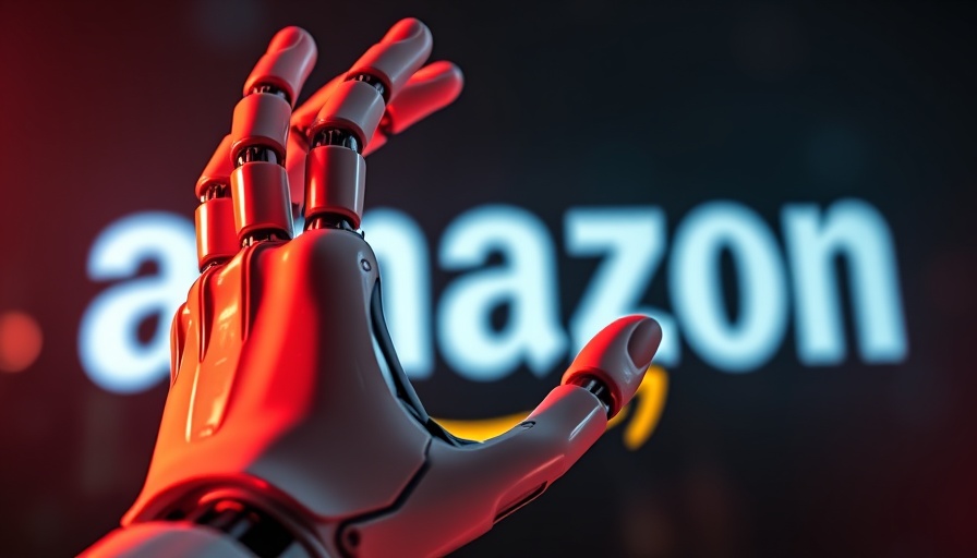 Amazon H-1B salaries concept with robot hand and logo