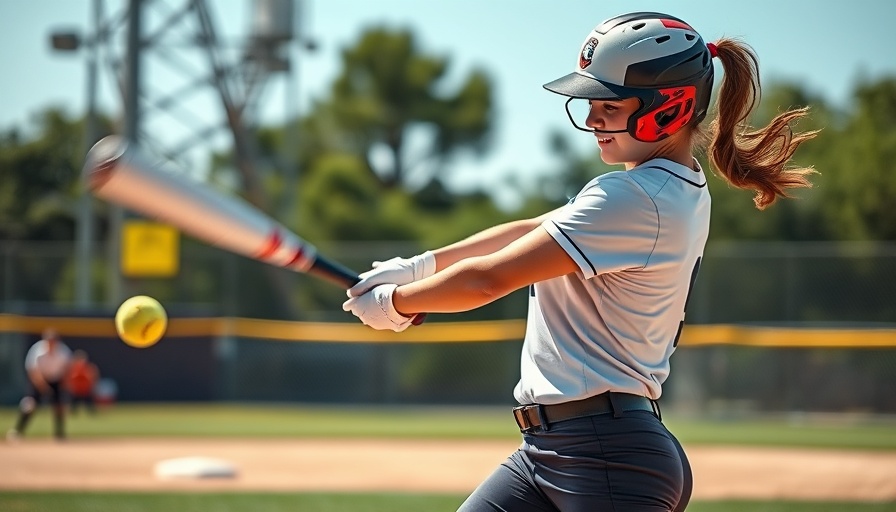 Athletics Mercado 16U Premier Softball player swings at pitch, intense action.