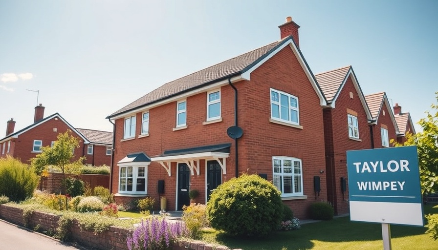 Taylor Wimpey house with sign under clear sky.