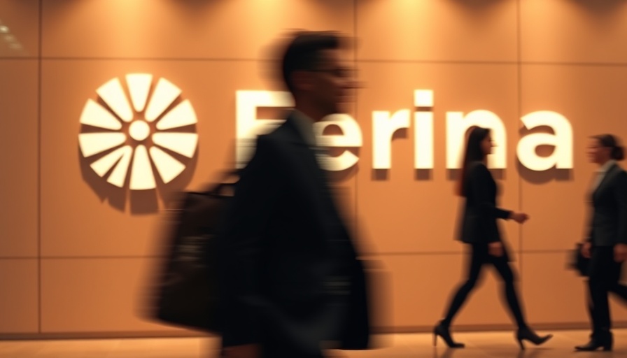 Corporate logo backdrop with blurred professional, employee benefits maternity leave context.