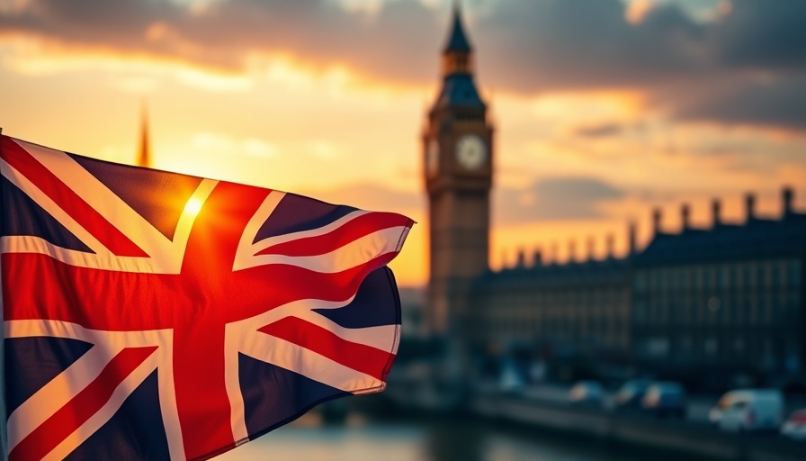 UK minimum wage increase concept with Union Jack and Big Ben.