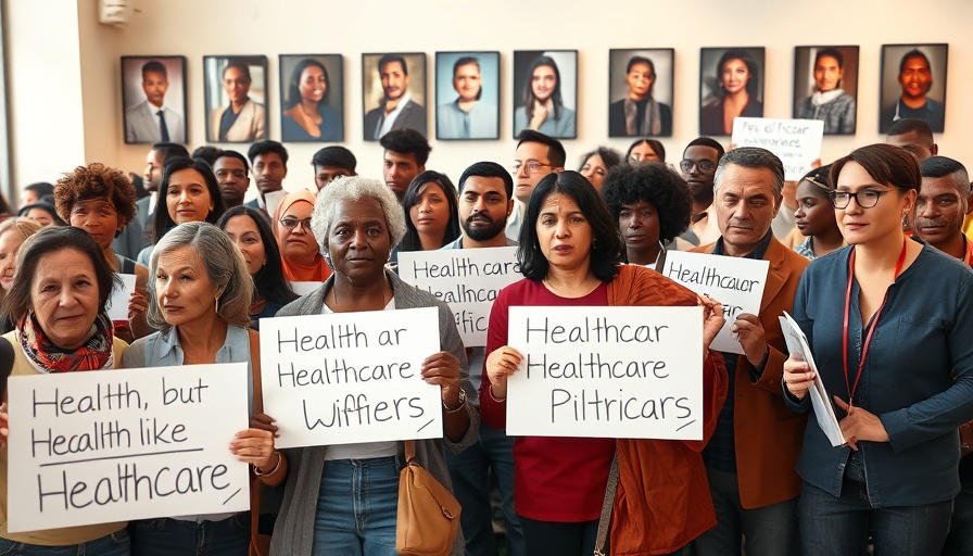 Diverse group advocating healthcare at a press conference related to the Budget Reconciliation Act of 2025.