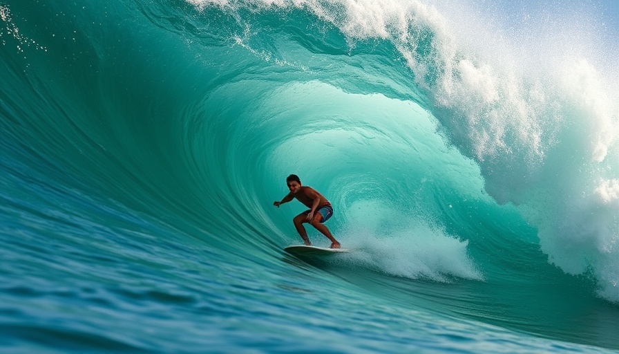Surfer riding a large wave, showcasing resilience in surfing with epilepsy.