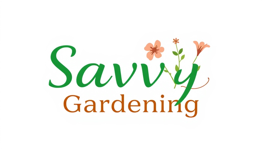 Gardening logo with green text and flower graphic