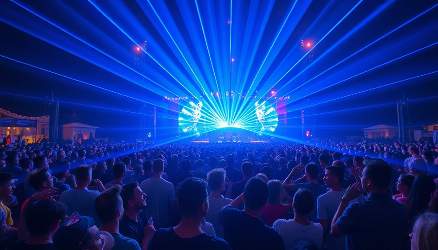 Vibrant laser show at Boardmasters Festival 2025