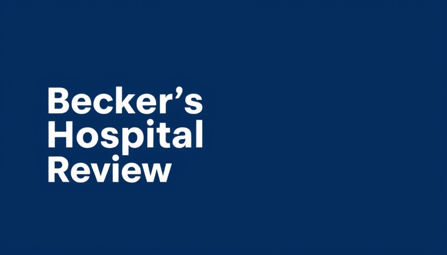 Becker's Hospital Review title on blue background.