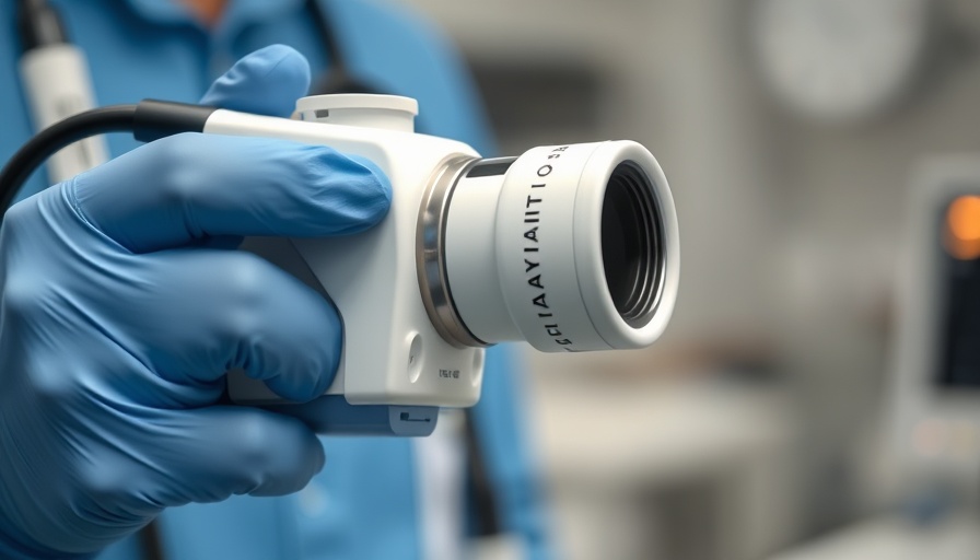 Close-up of a colonoscopy device in a clinical setting, illustrating AI in colonoscopies.