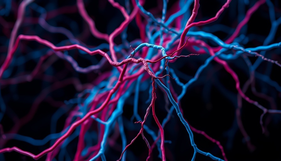 Abstract veins illustrating vascular aging in context of long COVID in women.