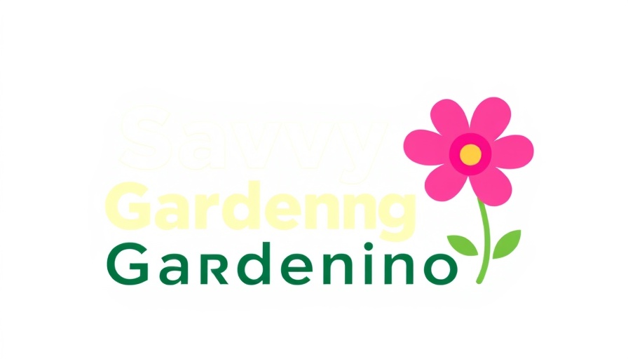 Savvy Gardening logo with flower illustration.