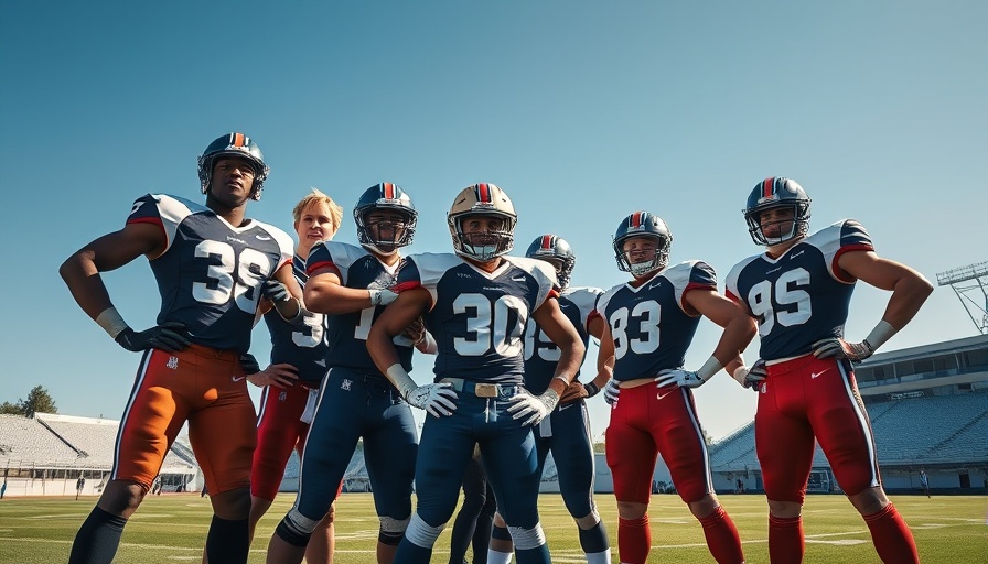 Mater Dei Football players in Preseason Top 25 pose on field