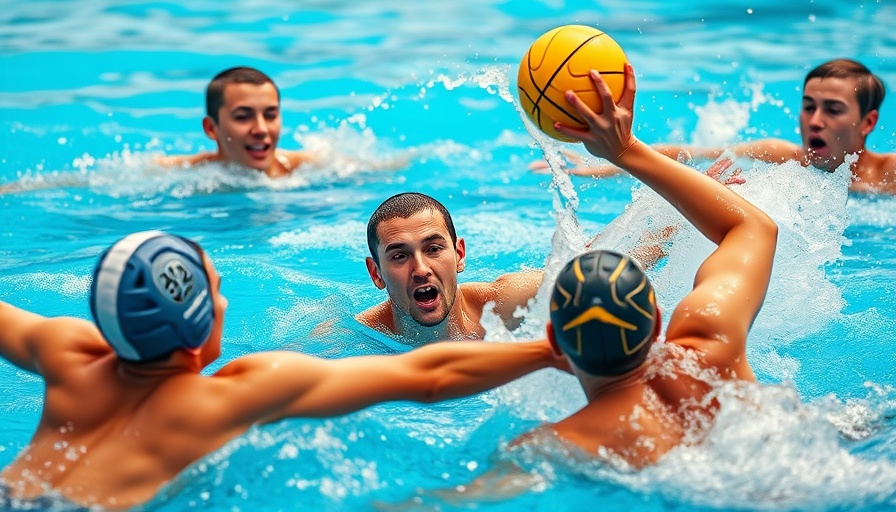 Boys water polo players battling fiercely in a pool, showcasing determination in Orange County rankings.