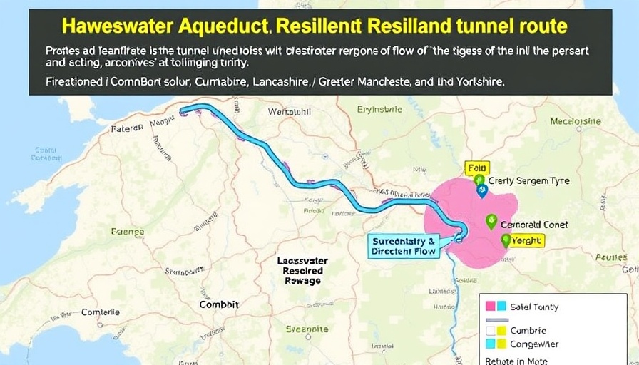 Map of Haweswater Aqueduct Resilience Programme route with key.