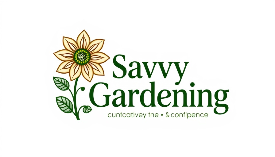Savvy Gardening logo with flower graphic