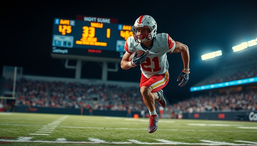 High school football Week 0 results action shot during night game.
