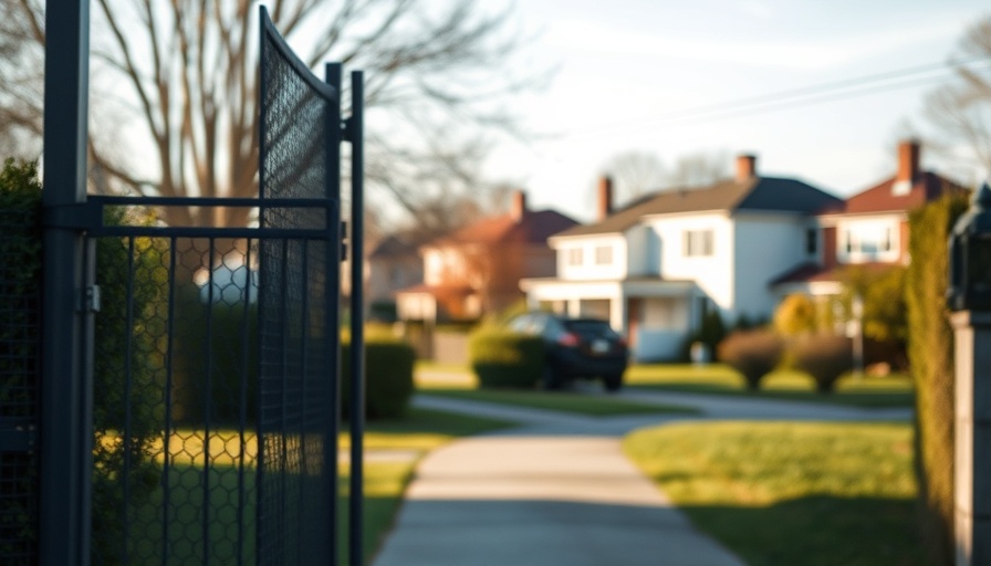 View of suburban neighborhood through open gate, related to Medicaid estate recovery.