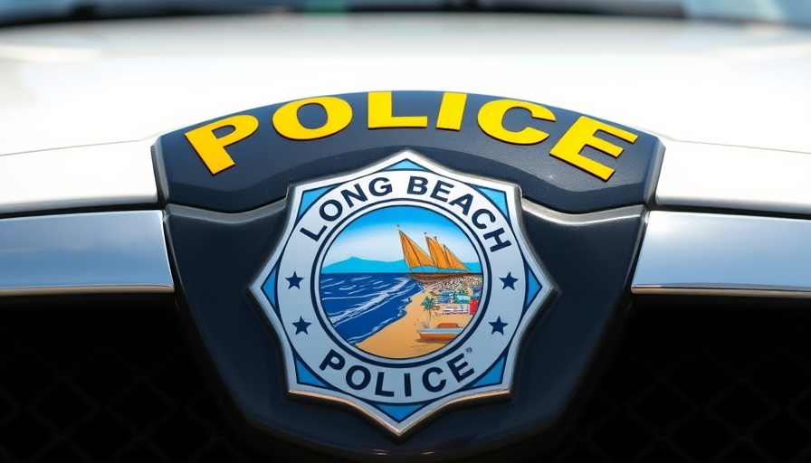 Long Beach police vehicle emblem related to a DUI incident.