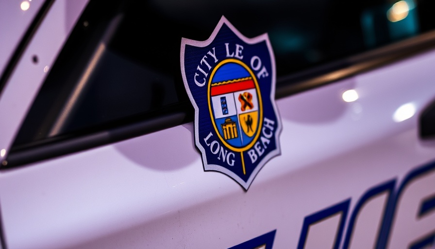 City of Long Beach police car emblem emphasizing Long Beach driving safety.