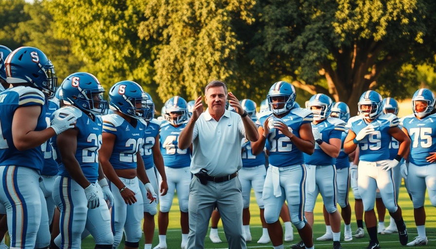 Orange County football team energizing before a game.