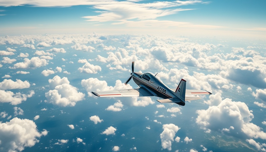 Aircraft flying high in a blue sky with clouds, Long Beach Airport noise regulations.