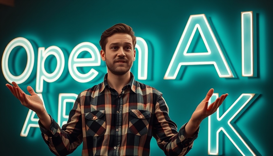 Confident man and OpenAI ChatGPT Apps SDK text on teal background.