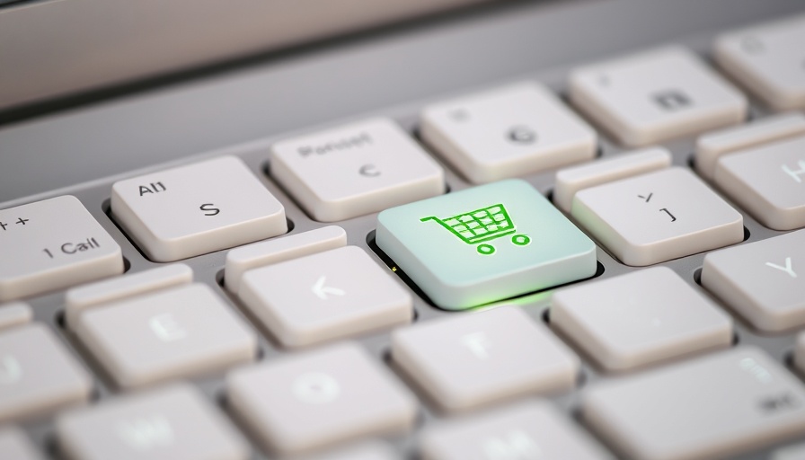 AI shopping assistants key with green cart icon on keyboard.