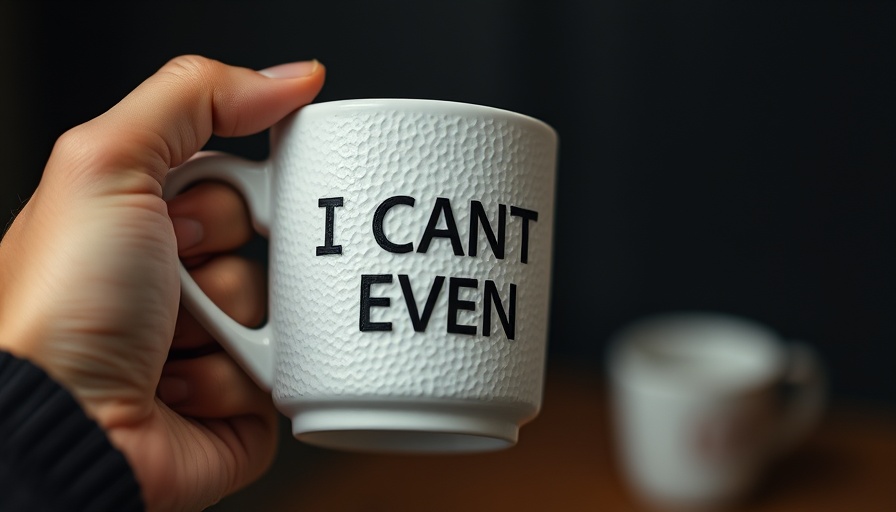 White mug with 'I CAN'T EVEN' symbolizes habits that drain potential.