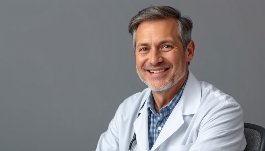 Health expert discussing headaches, smiling professional in white coat.