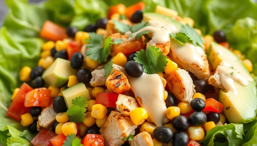 Healthy Southwest Chicken Salad with fresh ingredients.