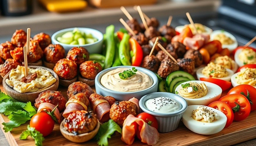 Colorful keto appetizer recipes collage with various dishes.