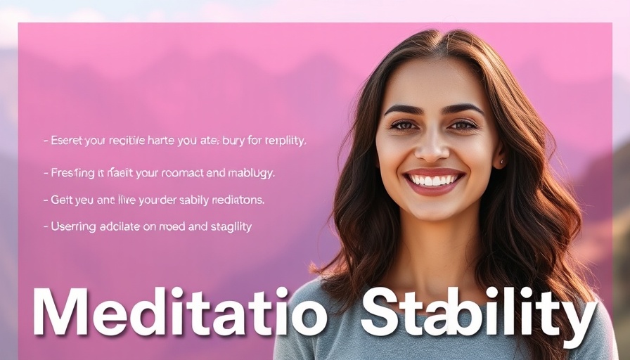 Meditation stability guide with woman's smiling portrait