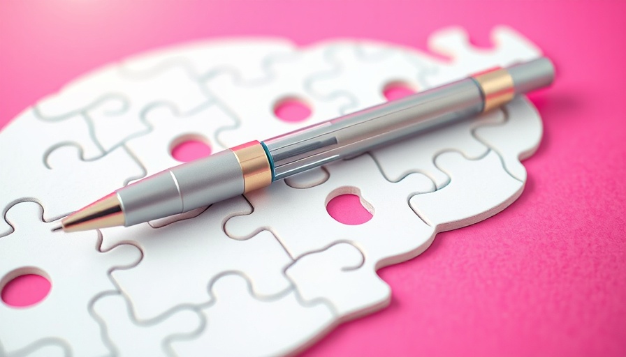 Ozempic Alzheimer's treatment concept with pen on brain puzzle.
