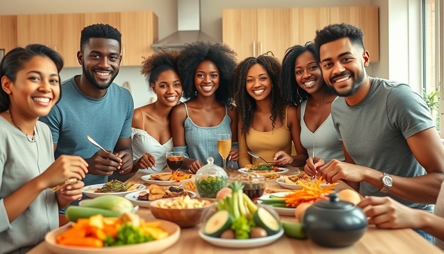 Diverse group enjoying a balanced meal, highlighting appetite regulation.