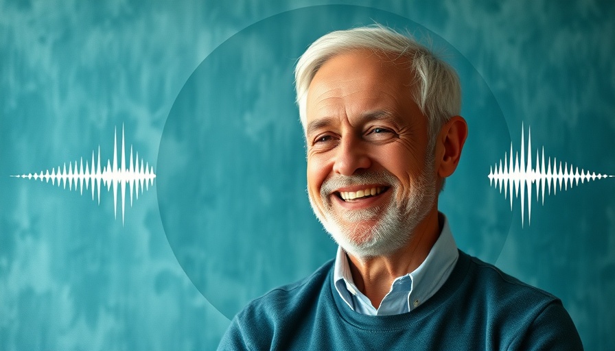 Compassion meditation promotion with smiling elderly man.