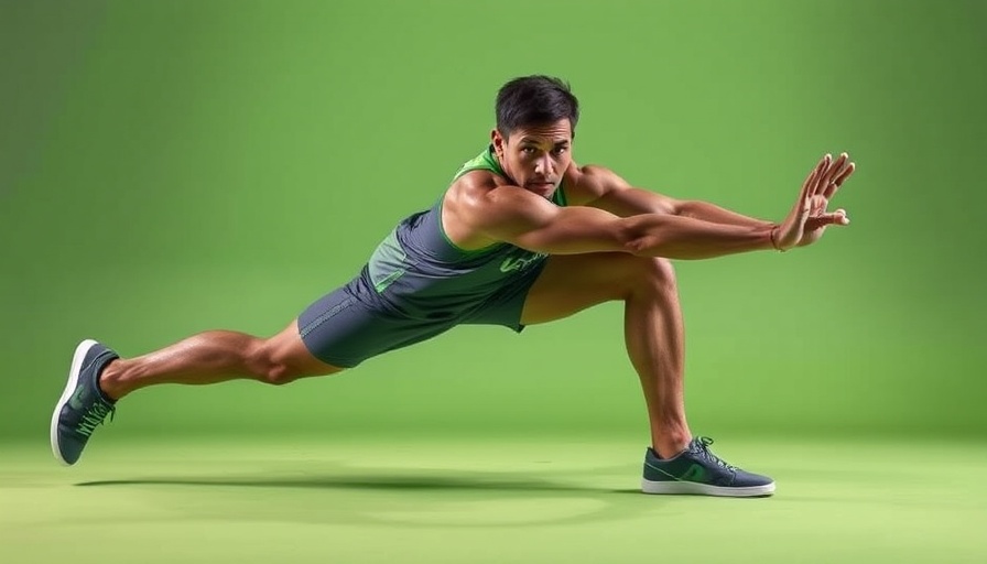 Athletic man performing HIIT exercise in a studio.