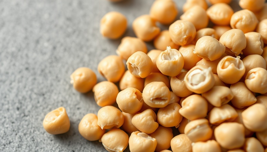 Close-up of peeled chickpeas highlighting textures for chickpeas health benefits.