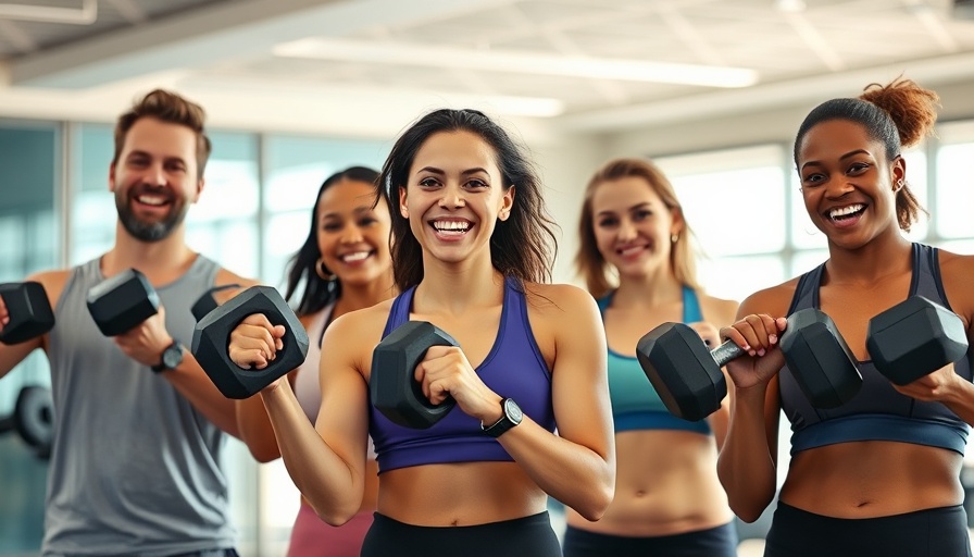 Two fitness enthusiasts holding dumbbells during weight training session.